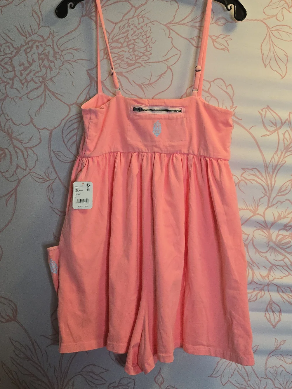 FP Movement by Free People Peach Hot Shot Strappy Romper